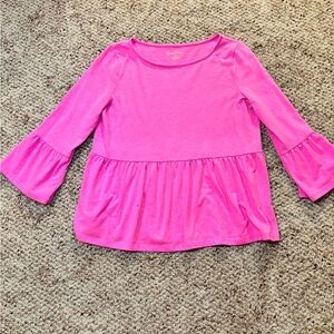 Pink Ruffle Sleeve Kids Top